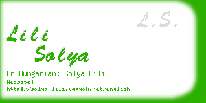 lili solya business card